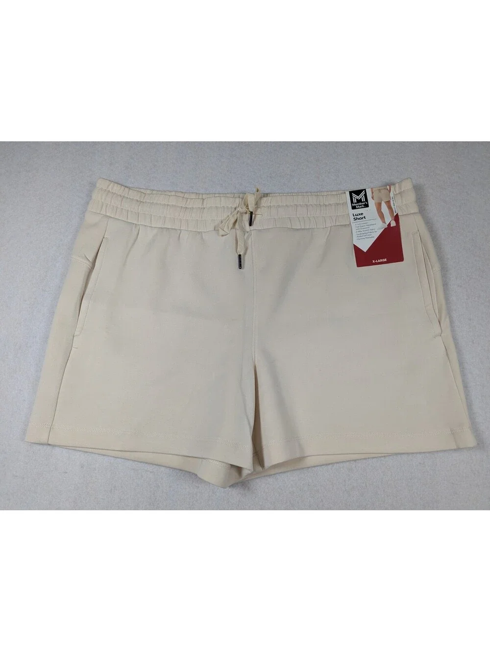 Member's Mark - Unisex - Adjustable Drawcord Luxe Shorts - Ivory - Size: XL